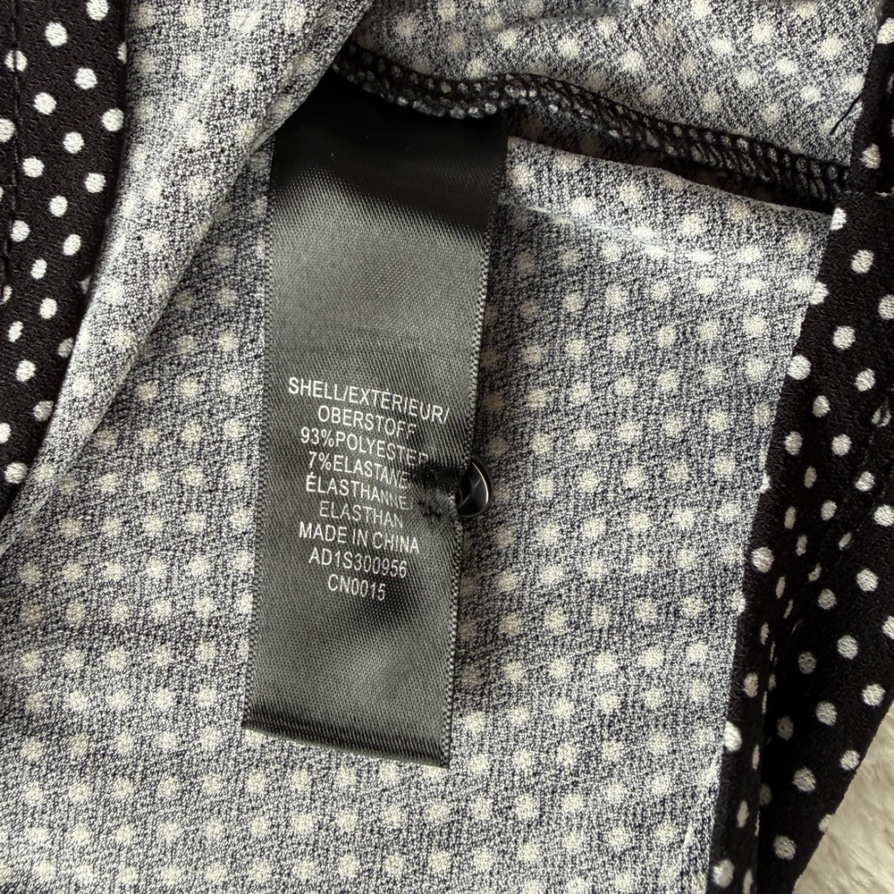 Adrianna Papell Polka Dot Blouse Size M Black Puff Sleeve Chic Top - Picture 7 of 15